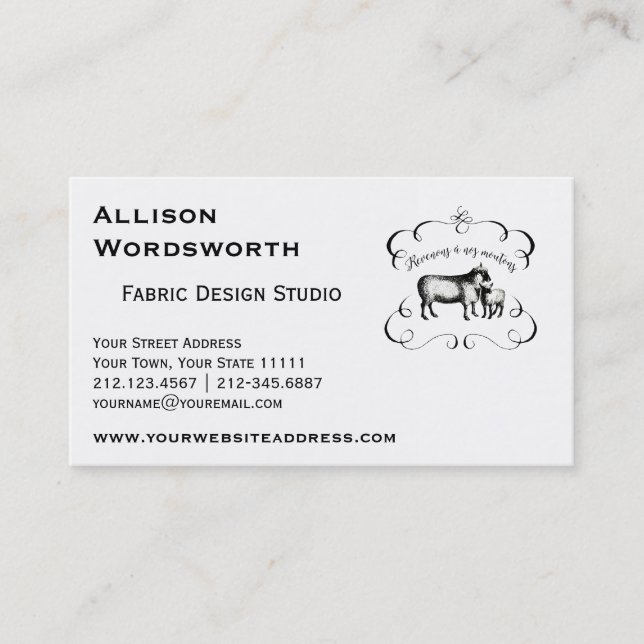 Cartão De Visita Vamos volta para nossa ovelha - Fazenda engraçada  (Frente)