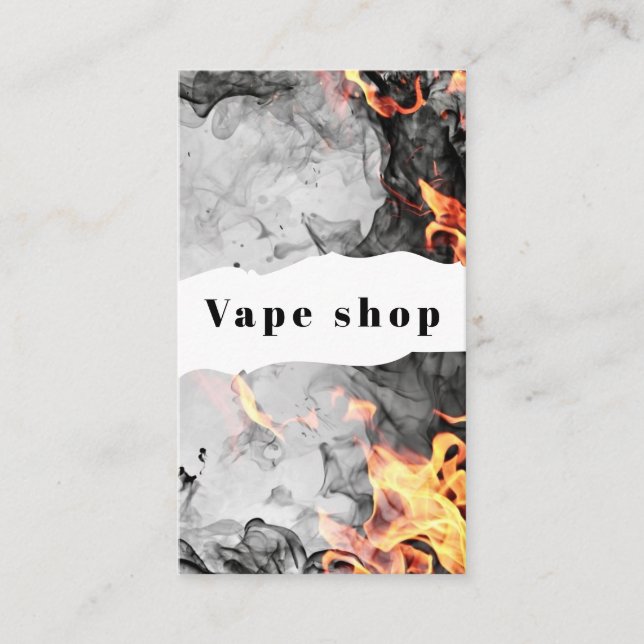 Cartão De Visita Vapor Vape Plume of Smoke Black & White (Frente)