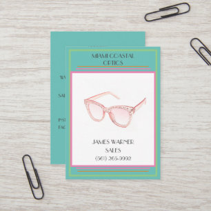 Cartão De Visita Varejo - Lâmpadas do Retro anos 80 Miami Sunglass