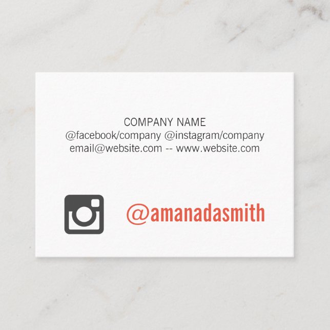 Cartão De Visita Variação mínima das mídias sociais profissionais (Frente)