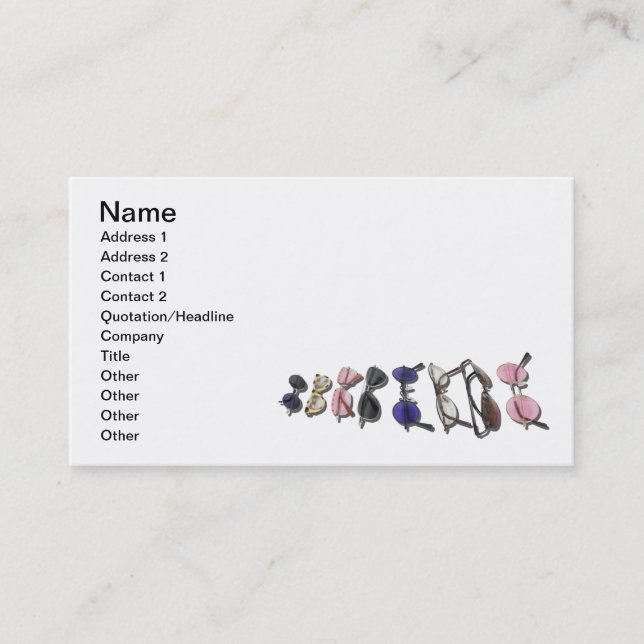 Cartão De Visita Variedade de vidros coloridos (Frente)