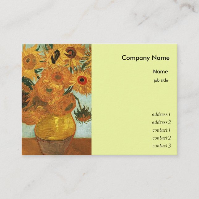 Cartão De Visita Vase com Doze Giraróis Vincent van Goah (Frente)