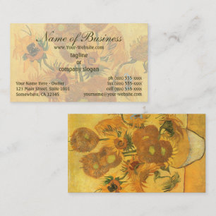 Cartão De Visita Vaso com Quinze Girassóis por Vincent van Gogh