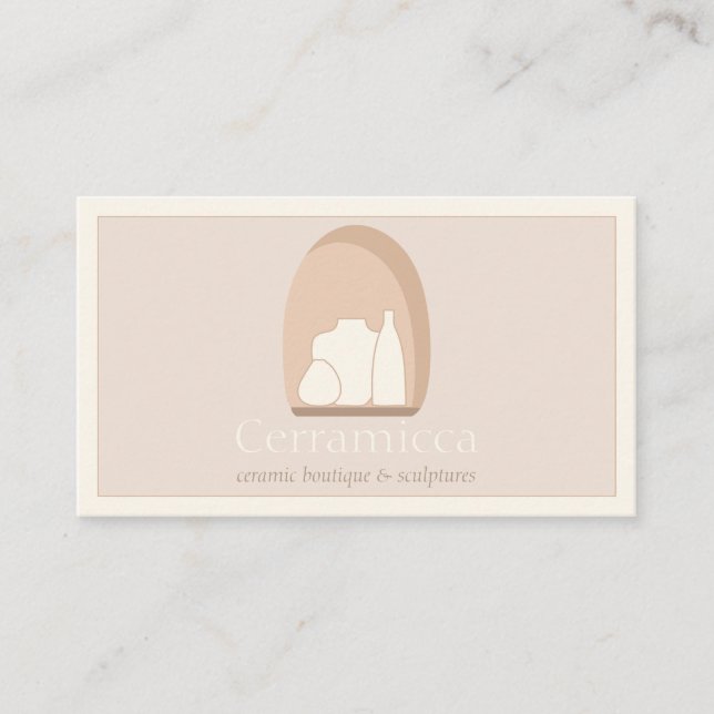 Cartão De Visita Vaso de escultura de porcelana de cerâmica feita à (Frente)