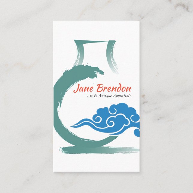 Cartão De Visita Vaso oriental & avaliador das antiguidades da arte (Frente)