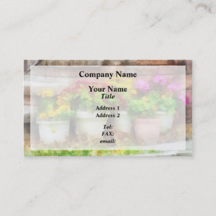 Cartão De Visita Vasos com Flores de Outono