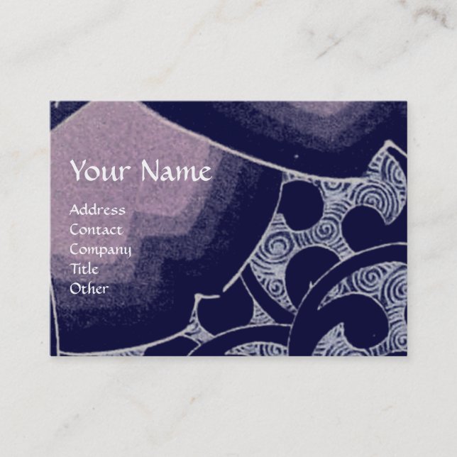 Cartão De Visita VASOS, vibrantes, espirais azuis brilhantes (Frente)