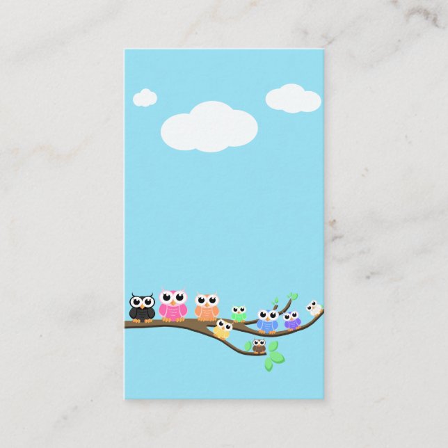 cartão de visita Vazio "Coruja Junta Agora" (Frente)