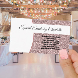 Cartão De Visita Vazio Falso Rosa Profissional Brilhante FRONTAL