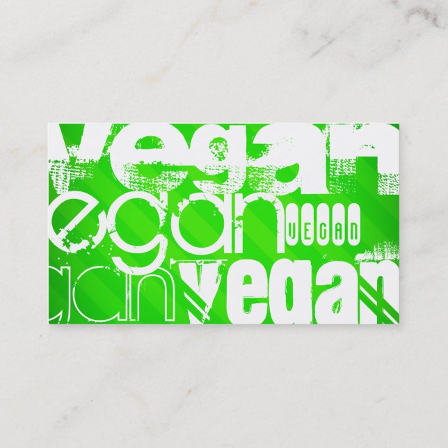 Cartão De Visita Vegan; Neon Green Stripes (Verso)