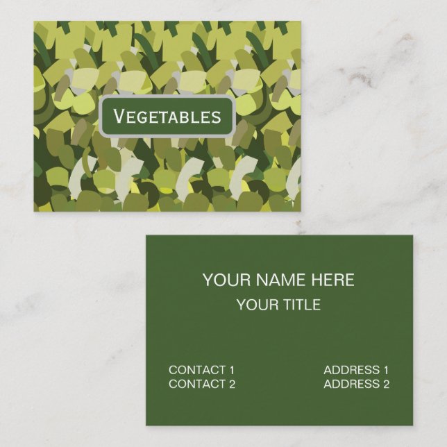 Cartão De Visita Vegetais Verdes (Frente/Verso)