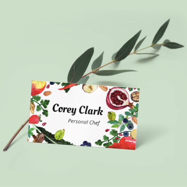 Cartão De Visita Veggies Modernos Nutricionistas de Chef Pessoais S (Criador carregado)