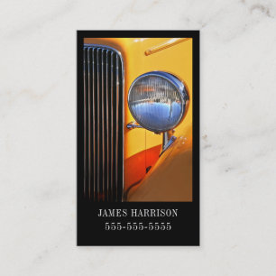 Cartão De Visita Veículo Clássico Amarelo e Negro