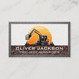 Cartão De Visita Veículo de Construção da Escavadora   Construtor