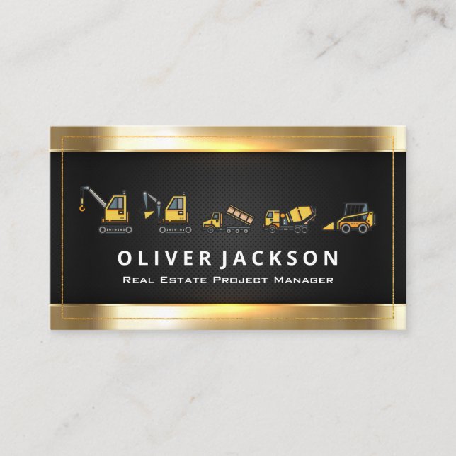 Cartão De Visita Veículos de construção | Industrial (Frente)