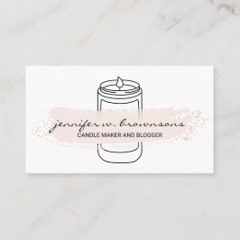 Cartão De Visita Vela de soja simples e elegante rosa