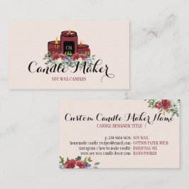 Cartão De Visita Vela Elegante de Cera de Soja Caseira Rosa