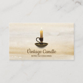 Cartão De Visita Vela Vintage Aquarela Boho