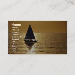 Cartão De Visita Veleiro no por do sol, sloop