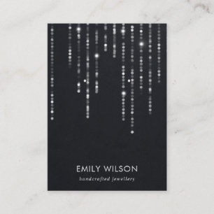 CARTÃO DE VISITA VELVET BLACK STRING LIGHTS STUD EARRDISPLAY 