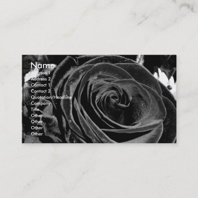 cartão de visita Velvet Rose (Frente)