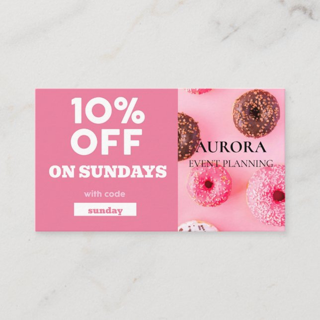 Cartão De Visita Venda de Desconto do Planejamento de Eventos (Frente)