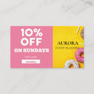 Cartão De Visita Venda de Desconto do Planejamento de Eventos