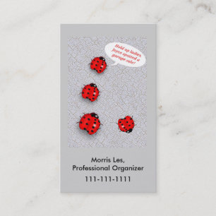 Cartão De Visita Venda de jardim da senhora Insetos Cómico relativ