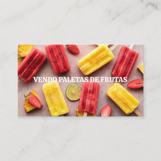 Cartão De Visita Vendo paletas de frutas