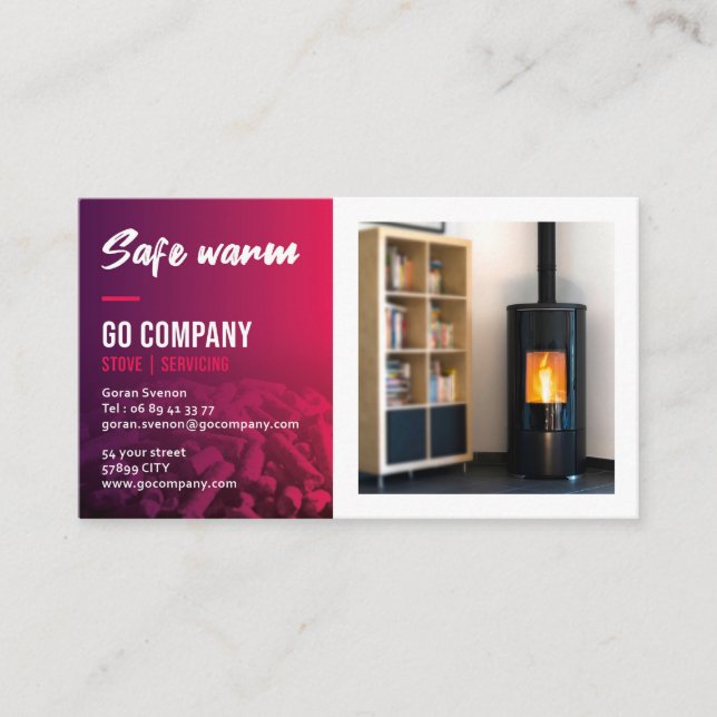 Cartão De Visita Vente et entretien de poêle, entreprise et artisan (Frente)