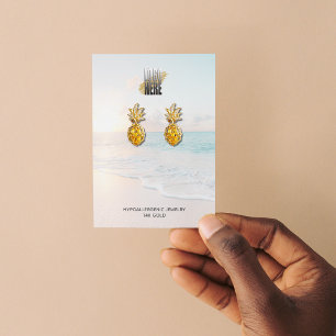 Cartão De Visita Ver a cena de praia de exibição com seu logotipo
