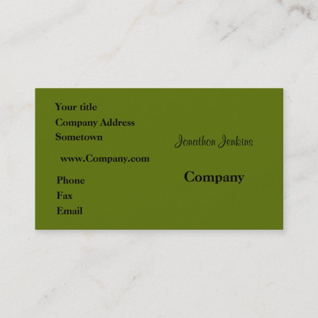 Cartão De Visita Verde (Frente)