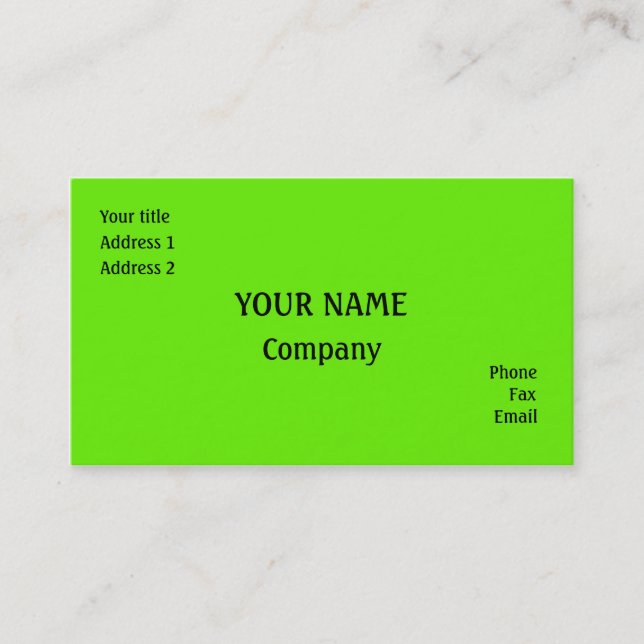 Cartão De Visita Verde (Frente)