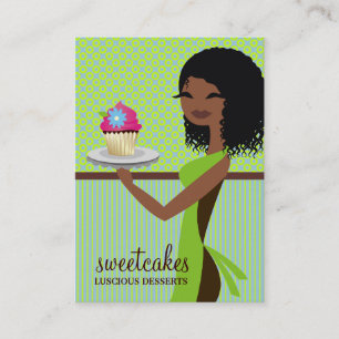 Cartão De Visita Verde azul de Cutie de 311 cupcakes