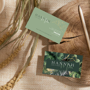 Cartão De Visita Verde   Código QR Tropical Moderno e Elegante 