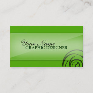 Cartão De Visita Verde com designer gráfico espiral