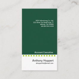 Cartão de visita verde contínuo 3 do traço