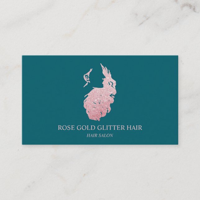 Cartão De Visita Verde de extensão de cabelo (Frente)