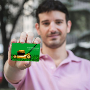 Cartão De Visita Verde de serviços de corte de grama para jardinag