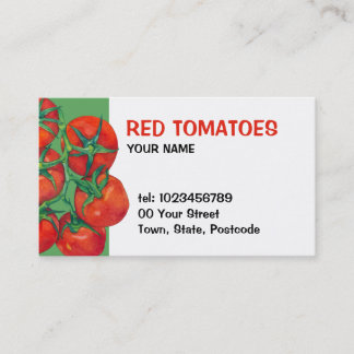 Cartão de visita verde de tomate vermelho