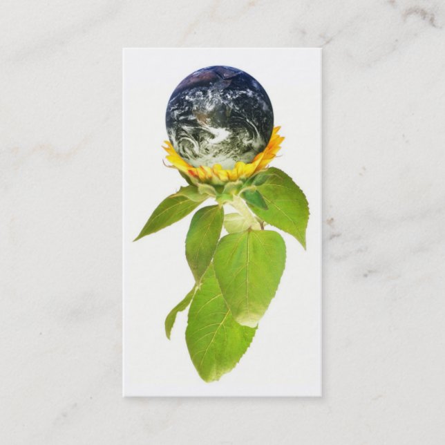 Cartão de visita verde do mundo (Frente)