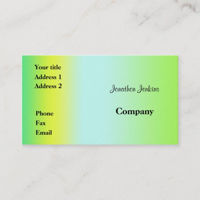 Cartão De Visita Verde e amarelo (Frente)