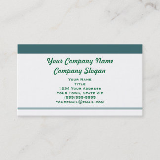Cartão De Visita Verde e Branco Simples