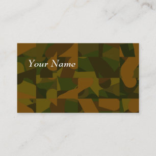 Cartão De Visita Verde e Brown Camo, teste padrão abstrato