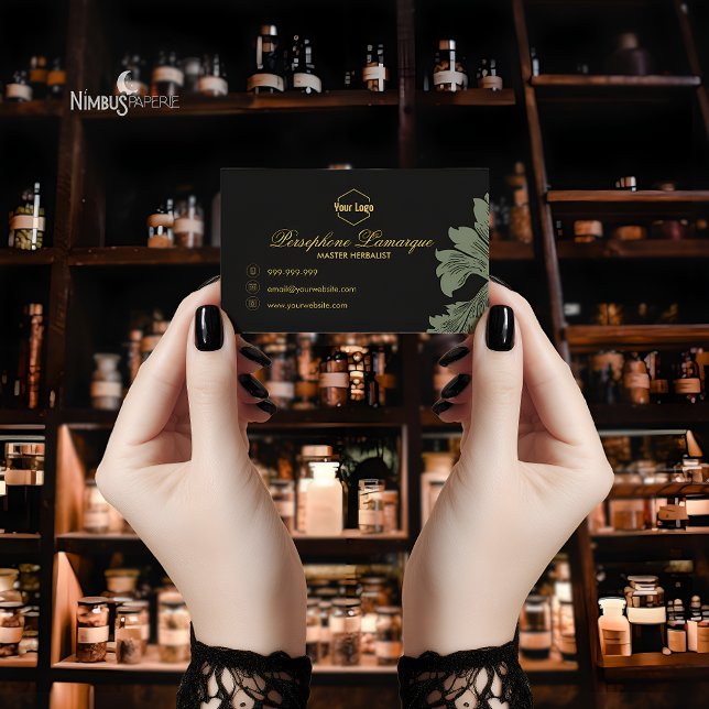 Cartão de visita verde e Cinza (Criador carregado)