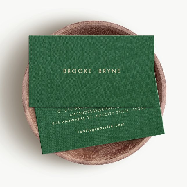 Cartão De Visita Verde Escuro - Profissional Minimalista (Criador carregado)