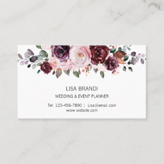 Cartão De Visita Verde Floral Moderno Elegante