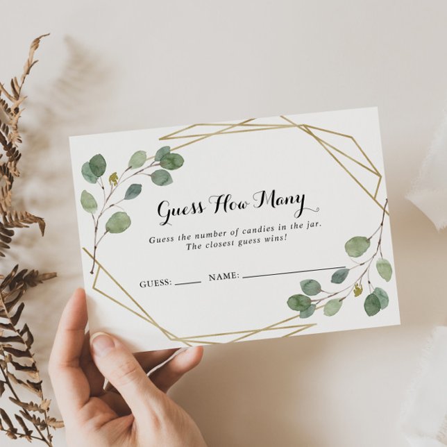 Cartão De Visita Verde Geométrico Adivinha Quantas Cartas De Jogo (Criador carregado)