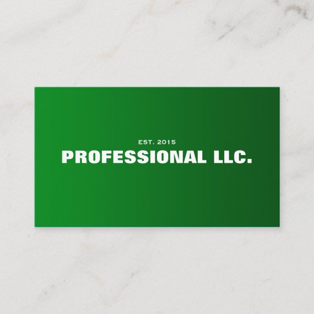 Cartão de visita verde grande, corajoso, fácil de (Frente)