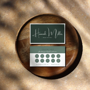 Cartão De Visita Verde Lealdade minimalista elegante moderna
